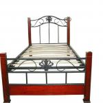 Top-selling coffe metal frame modern bedroom set for adult with wooden posts
