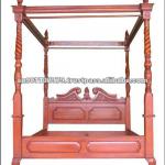 High Quality Solid Mahogany Wood Four Poster Bed-NUK-2153
