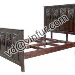 antique hand carved wood bed-