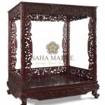 Emperor bed, rosewood crafted with dragon design, Cherry shade-DB001