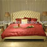 Classic luxury white genuine leather beds