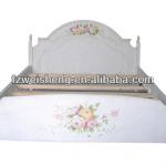 Double size wooden bed with Handpainted Roses-YS07A040-B