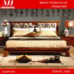 High grade Chinese antique style wooden furniture king bed EA03