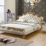 luxury soft bedroom leather bed with crystal JX-9092-D