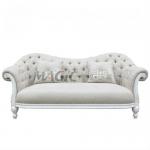 French Fabric white wooden sofa home furniture