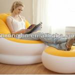Flocked PVC Inflatable Sofa, china inflatable air sofa chair, foot rest inflatable sofa chair with pillowair sofa with foot rest