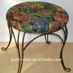 small round metal frame foot stool