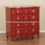 French Furniture - Red with Gold Commode