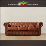 Chesterfield leather sofa rattan for living room-YS001