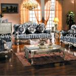 Luxury hand carved furniture sofa with silver leaf finish (NT2051)