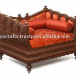 Indian Rajasthani hand carved sofa set by classic silvocrafts (carved teak furniture from Jodhpur)