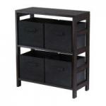 2-Section Storage Shelf with 4 Baskets-