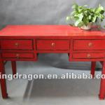 red five drawer table