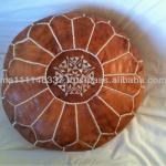 Handmade Moroccan tan Leather footstall/pouffe-