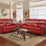 full grain leather red teal leather recliner sofa-red leather recliner sofa