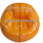 PVC inflatable basketball single sofa/ PVC air filled single sofa in basketball shape