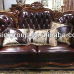 Bisini Furniture- Love Seat Sofa Geniune Leather American Style Two Seat Sofa(BF11-1022b)-BF11-1022b