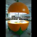 orange outdoor fiber glass juice kiosk-
