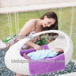 American style baby cradle,rattan wicker baby crib with sling (BF10-R393)-BF10-R393