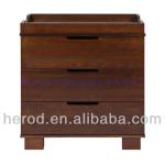 Wooden baby changing table with drawers