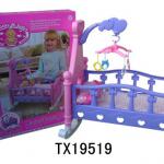baby doll rocking bed with music-TX19519