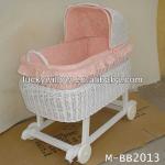 handmade wicker baby sleeping basket/baby bassinet with handles-M-CB101