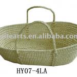 portable handmade woven baby basket