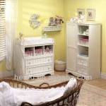 Pure white changing table with storage space