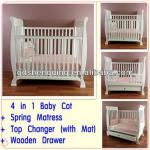 3 in 1 ikea nursery sleigh wooden baby cot mattressBC-026