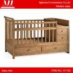 Modern style pratical and safe light beige Baby Cribs KT152