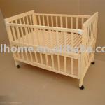 wooden baby bed-