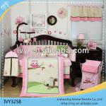 Pink Cotton Crib Bedding Set For Girl/Baby girl nursery bedding sets