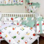baby crib printing bedding set (alphabet )-SL10BCP2210