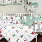 baby crib printing bedding set (alphabet )