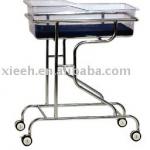 XHB-35 Stainless steel hospital baby crib with 4 wheels