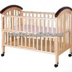 wooden baby bed with wheel