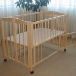 wood folding baby cot