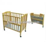 HGJ2105D wooden baby bed with wheel-HGJ2105D