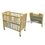 HGJ2105D wooden baby bed with wheel