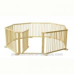 8-Sided Wooden Baby Folding Playpen With Door