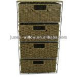 steel storage cabinet with bamboo mat wicker drawers-2010d3-807