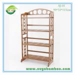 2013 High Quanlity Handmade Craft Nature Color Modern Type 4-Tier Bamboo Bookshelf,Book Storage,Living Room Furniture,Factory