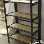 SQUARE DARK BROWN BAMBOO FOLDING SHELF-SH-015