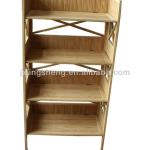 Natural bamboo 4-layer flat packed bookcase