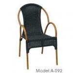 French black coffee shop imitation Bamboo bistro chair with PE rattan-A-092