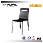 Simple design black oak stainless steel leg wood dining chair 209