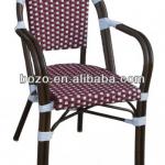 armrest Bamboo look aluminum rattan chairs red &amp; white color-