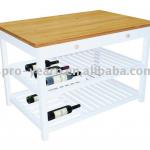 Wooden serving trolley