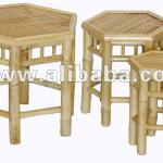 Bamboo stool set of 3 pcs - Bamboo garden stool - Hexagon ottoman (Furniture-bed-sofa-bar-gazebo-arm & lounge chair)-GBS-1204