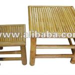 Bamboo stool set of 3 pcs - Bamboo garden stool - Square ottoman (Furniture-bed-sofa-bar-gazebo-arm &amp; lounge chair)